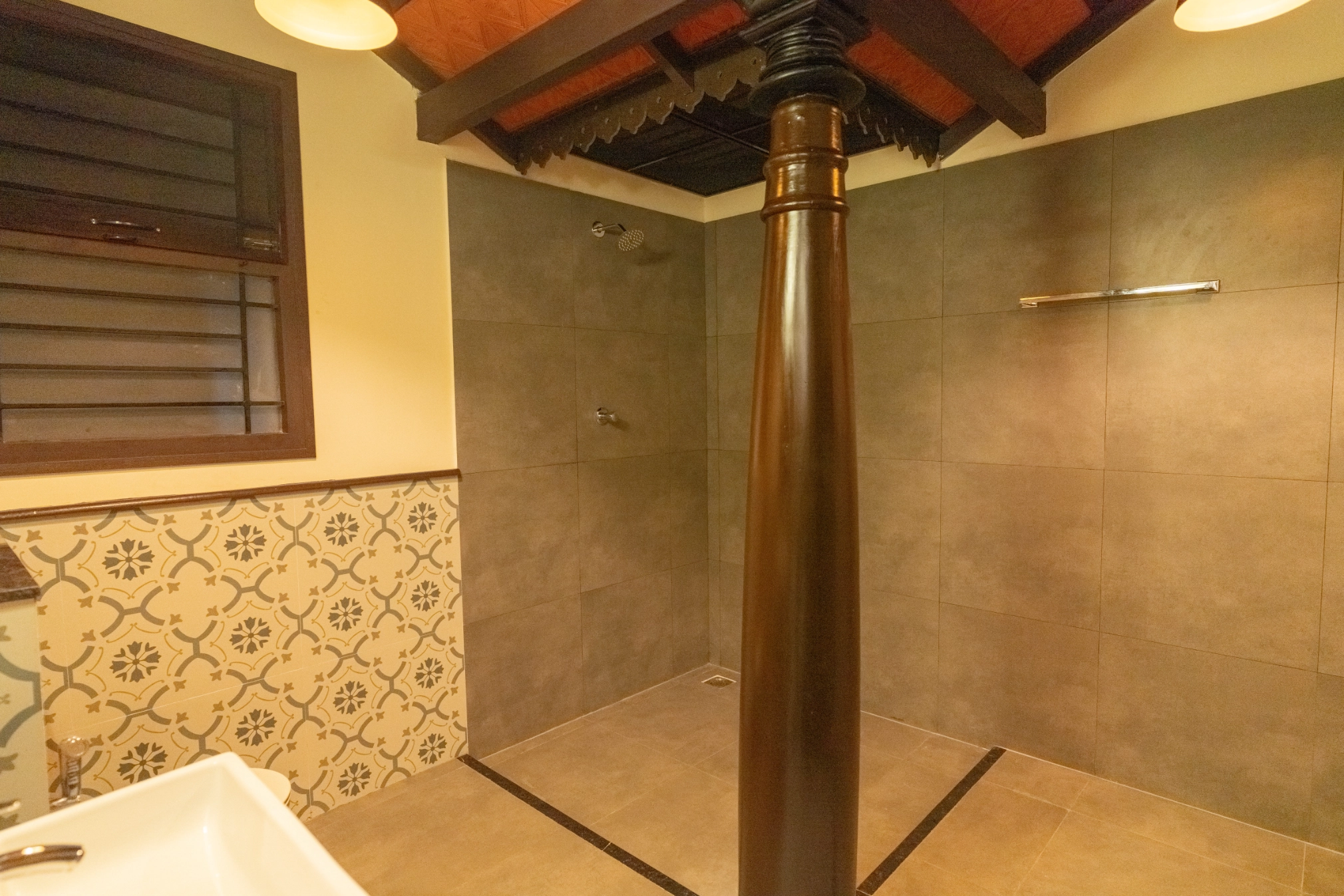 Tall tree canopy of Greenwoods surrounding the Nadhima villa